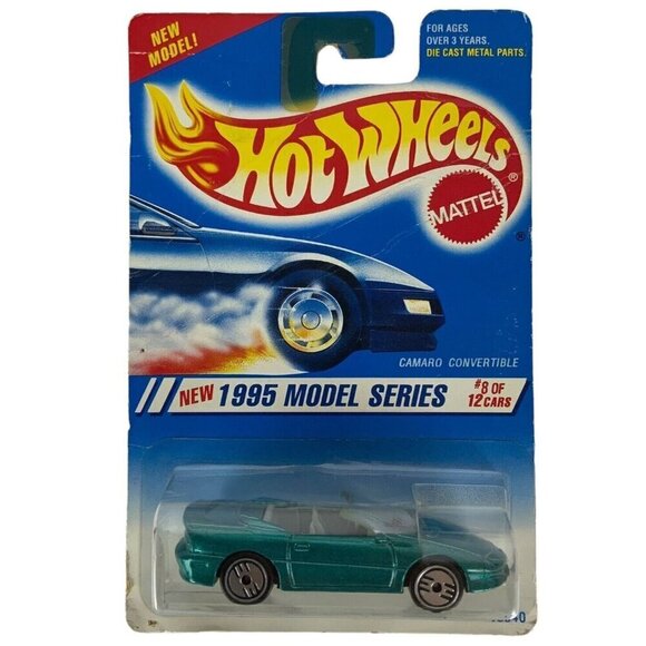 Hot Wheels 1995 Model Series Teal Camaro Convertible No 8 Of 12 Cars 344 NEW - Picture 1 of 4